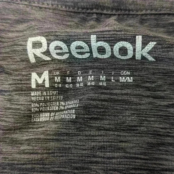 Reebok Men's Medium Mock Neck Charcoal Gray Small Zip Thumb Hole pullover - Picture 5 of 9